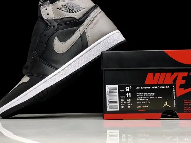 Rep Shadow OG Black High Grey Jordan Air Retro 555088-013 1 0601